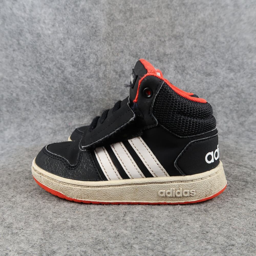 Adidas Shoes Toddler 8K Sneakers Mid Casual Hook N Loop Easy On Kids Black Red - Picture 4 of 14